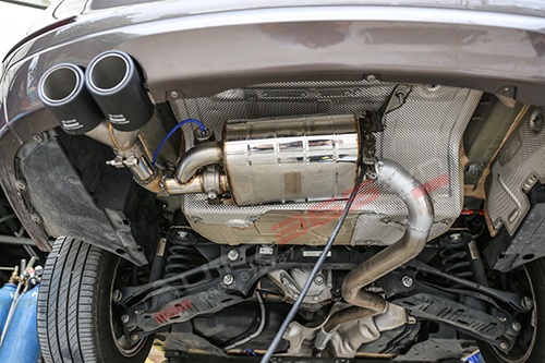 Độ Pô BMW 320i Nâu Bầu pô Remus Cổ pô AKRAPOVIC đôi